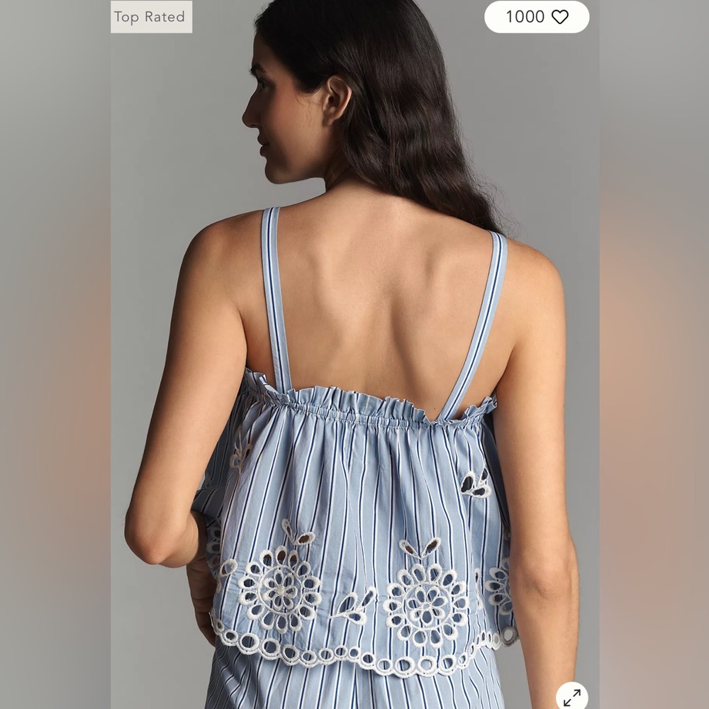 Anthropologie Mauve Eyelit Tank Size XS NWT - Picture 3 of 7